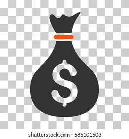 Money Bag icon. Vector illustration style is flat iconic bicolor symbol, orange and gray colors, transparent background. Designed for web and software interfaces.