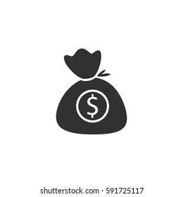 Money bag icon vector illustration with dollar symbol on white background