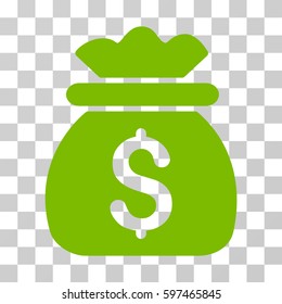 Money Bag icon. Vector illustration style is flat iconic symbol, eco green color, transparent background. Designed for web and software interfaces.