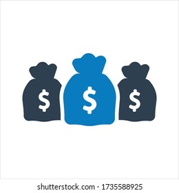 Money bag icon. vector image