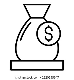 Money Bag icon vector image. Can also be used for web apps, mobile apps and print media.