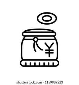 Money bag icon vector isolated on white background, Money bag transparent sign