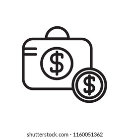 Money bag icon vector isolated on white background, Money bag transparent sign