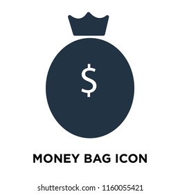 Money bag icon vector isolated on white background, Money bag transparent sign