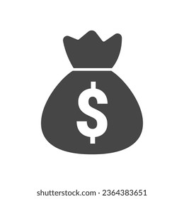 Money Bag Icon Vector isolated on white background.