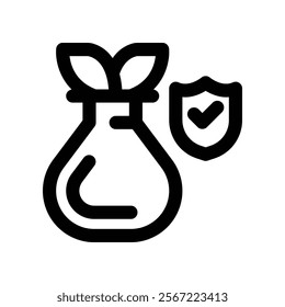 money bag icon. vector line icon for your website, mobile, presentation, and logo design.
