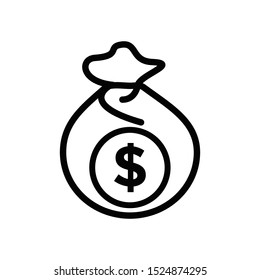money bag icon vector logo template