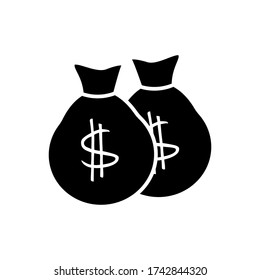 Money bag icon vector on white background