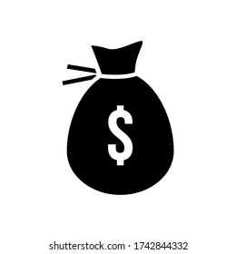 Vector de icono de bolsas de dinero en fondo blanco