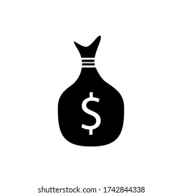 Vector de icono de bolsas de dinero en fondo blanco