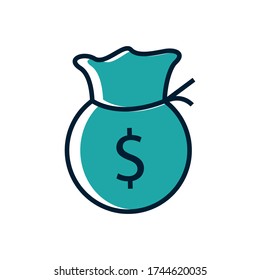 Money bag icon vector on white background