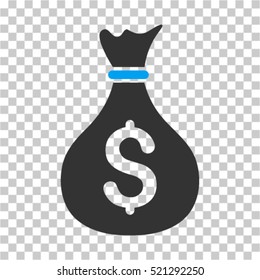 Money Bag icon. Vector pictograph style is a flat symbol, color, chess transparent background. Designed for software and web interface toolbars and menus.