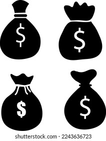 Money Bag Icon Vector set illustration on white background..eps
