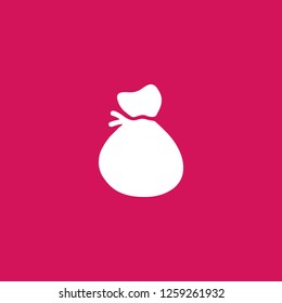 money bag icon vector. money bag sign on pink background. money bag icon for web and app
