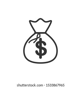 Money Bag Icon Vector Sign Isolated Stock Vector (Royalty Free ...