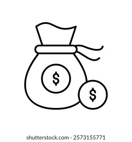 Money Bag icon vector stock illustration
