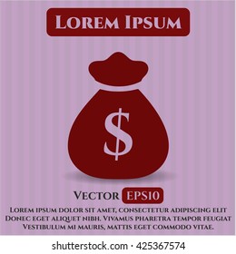 money bag icon vector symbol flat eps jpg app web concept