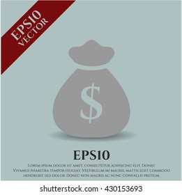 money bag icon vector symbol flat eps jpg app web concept