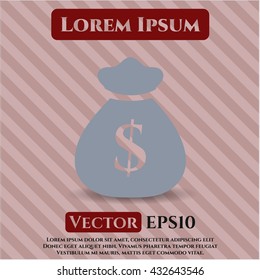 money bag icon vector symbol flat eps jpg app web concept