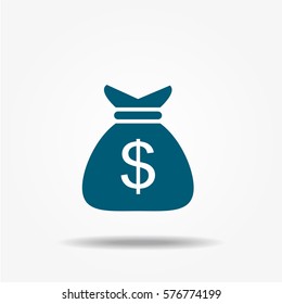 Money bag icon, vector symbol