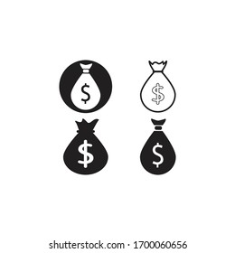 ilustración del vector de icono de bolsa de dinero