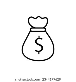 Icono de bolsa de dinero plantilla vectorial ilustración plana en fondo blanco.