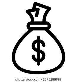 money bag icon vector for web and mobile app on white background