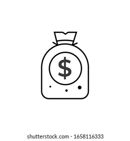 money bag icon vector with white background.vector ilustration