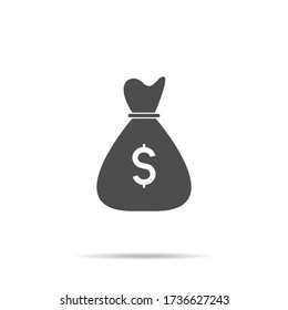 Vector de icono de bolsas de dinero.Símbolo de pila de dinero.Concepto de ahorro de dinero