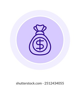 Money Bag icon, bag, money, wealth, finance line icon, editable vector icon, pixel perfect, illustrator ai file