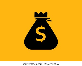 Money bag icon. Wealth and investment concept. vector