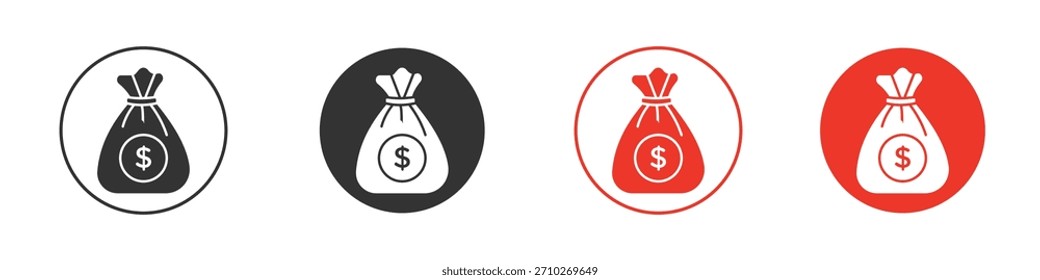 Money bag icon. web vector design