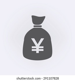 Money bag icon with yen symbol