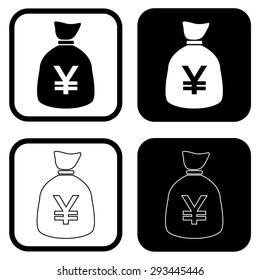 Money bag icon with yen symbol