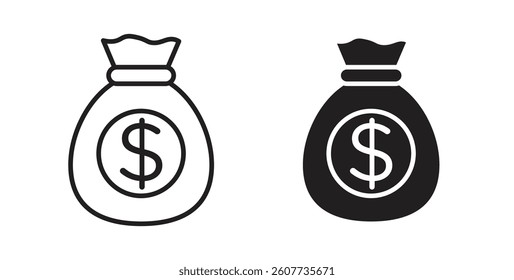 Money bag icons vectors graphic designs