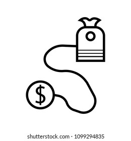 money bag icon,vector illustration. Flat design style. vector money bag icon illustration isolated on White background,money bag icon Eps10. money bag icons graphic design vector symbols.