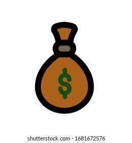 icono de bolsa de dinero vectorial. Eps. 10.