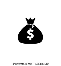 Money bag icon,vector illustration. Flat design style. vector money bag icon illustration isolated on White background, money bag icon Eps10. money bag icons graphic design vector symbols.