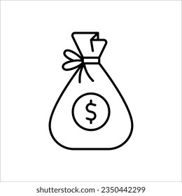 icono de bolsa de dinero,ilustración vectorial. Diseño plano. ilustración de icono de bolsa de dinero vectorial aislada en fondo blanco