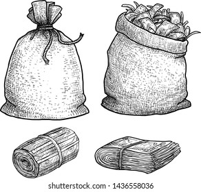 Money in bag illustration