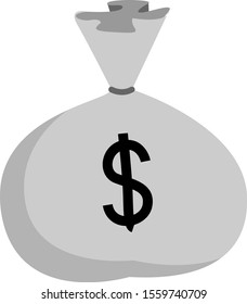 Money bag, illustration, vector on white background.