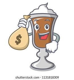With money bag irish coffee character cartoon