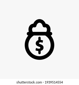 diseño gráfico de vectores de iconos aislados de bolsas de dinero