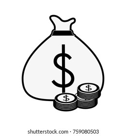 Money bag isolated icon vector illustration graphic design