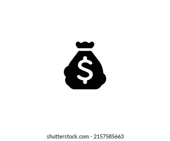 Money Bag Isolated Vector Illustration Icon. Money Bag Emoji Illustration Icon