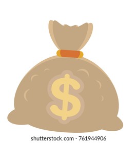 Money bag isolated vector illustration