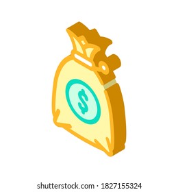 money bag isometric icon vector. money bag sign. isolated symbol illustration
