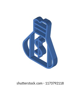 Money bag isometric left top view 3D icon