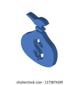 Money bag isometric left top view 3D icon
