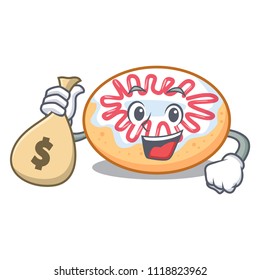 With money bag jelly donut character cartoon